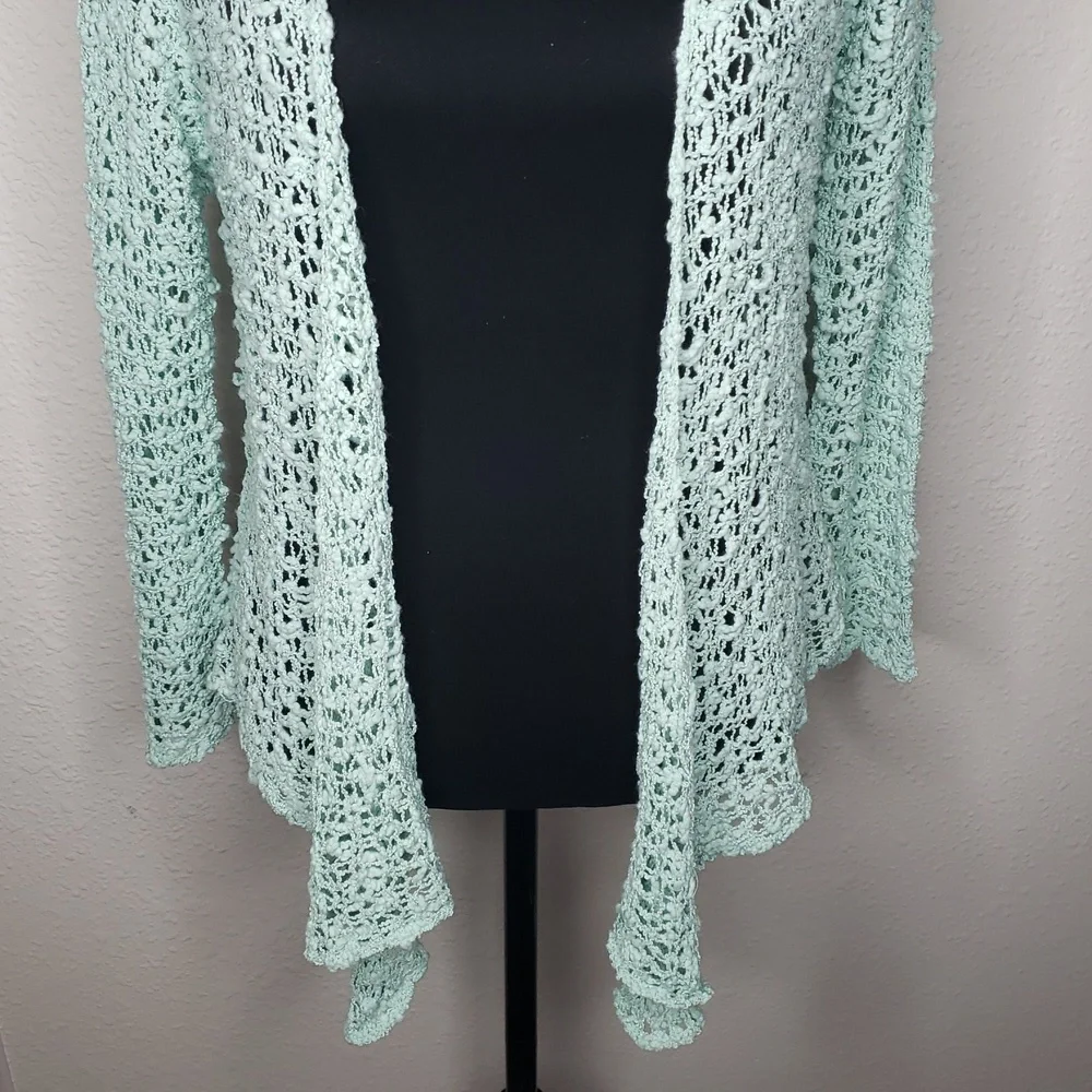NEW Kaktus Open Knit Soft Open Front Long Sleeves Cardigan Size S/M Beachy - Picture 3 of 16